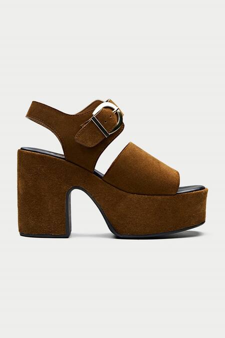 Buy Oroh Brown Buckles Strappy Platform Sandals Online at Aza Fashions Buy_Oroh_Brown Buckles Strappy Platform Sandals _Online_at_Aza_Fashions