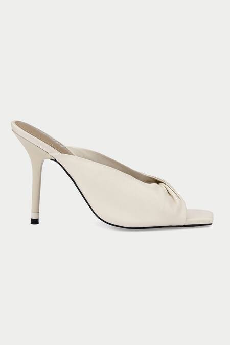 Oroh Off White Draped Strap Pencil Heels Online at Aza Fashions Oroh_Off White Draped Strap Pencil Heels _Online_at_Aza_Fashions