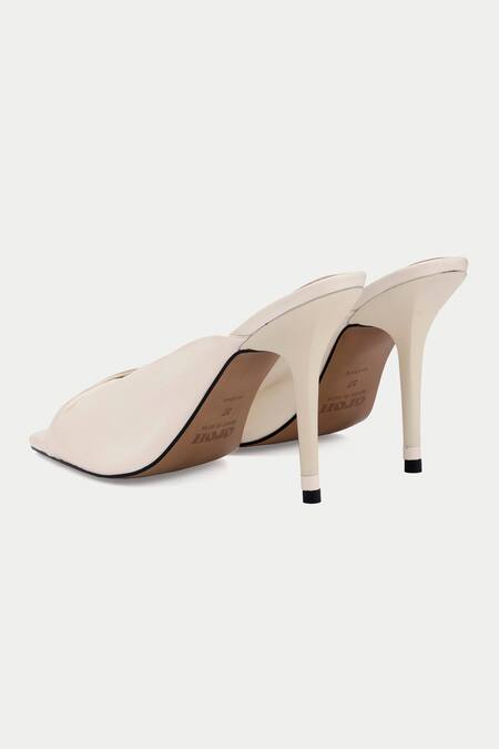 Shop Oroh Off White Draped Strap Pencil Heels Online at Aza Fashions Shop_Oroh_Off White Draped Strap Pencil Heels _Online_at_Aza_Fashions