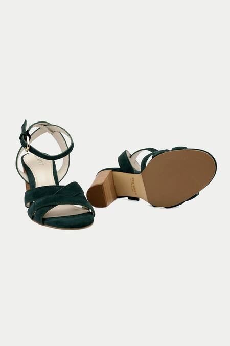 Buy Oroh Green Criss Cross Strappy Heels Buy_Oroh_Green Criss Cross Strappy Heels