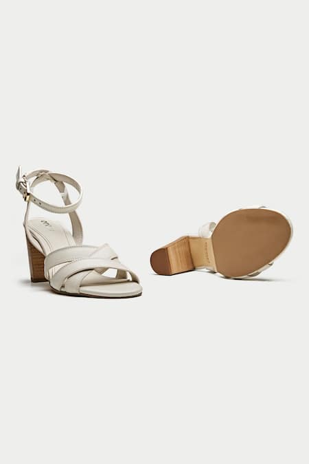 Oroh Off White Designer Criss Cross Strappy Heels at Aza Fashions Oroh_Off White Designer Criss Cross Strappy Heels _at_Aza_Fashions