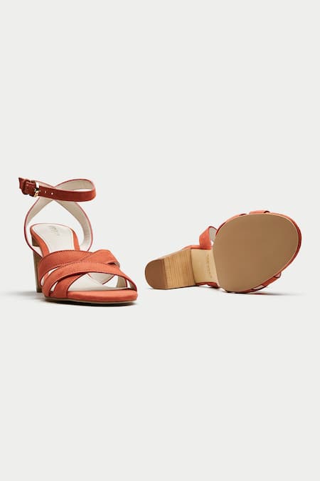 Oroh_Maroon Criss Cross Heels _Online_at_Aza_Fashions