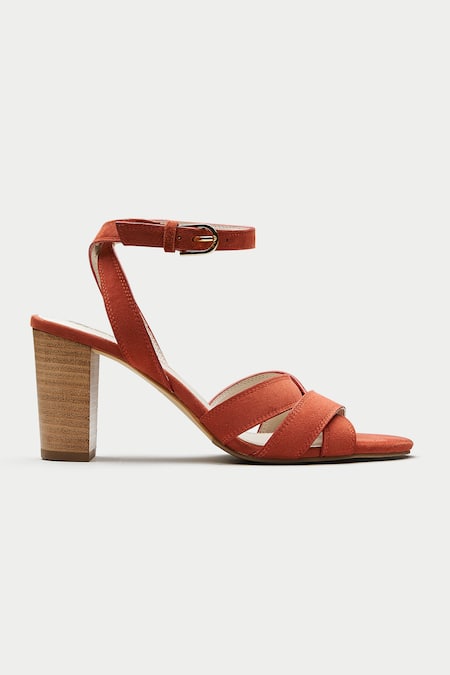 Buy_Oroh_Maroon Criss Cross Heels _Online_at_Aza_Fashions