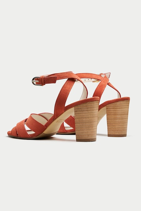 Oroh_Maroon Criss Cross Heels _at_Aza_Fashions