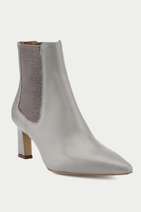 Buy_Oroh_Gray Grey Pointed Toe Ankle Boots _Online_at_Aza_Fashions