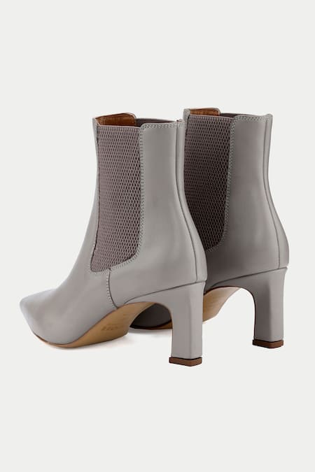 Shop_Oroh_Gray Grey Pointed Toe Ankle Boots _Online_at_Aza_Fashions