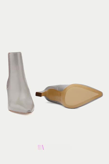 Oroh_Gray Grey Pointed Toe Ankle Boots _at_Aza_Fashions