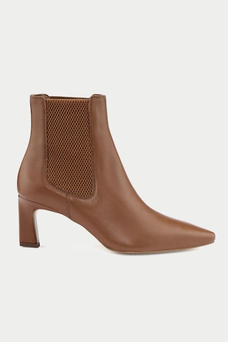Oroh_Brown Tan Pointed Toe Ankle Boots _Online_at_Aza_Fashions
