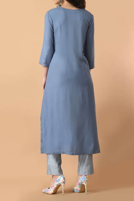 Samyukta Singhania Floral Sequin Embroidered Kurta With Pant 