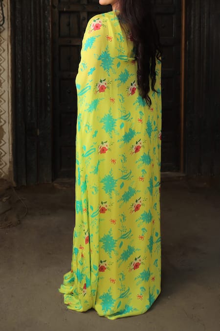 Samyukta Singhania Floral Print Kaftan With Pleated Pant 