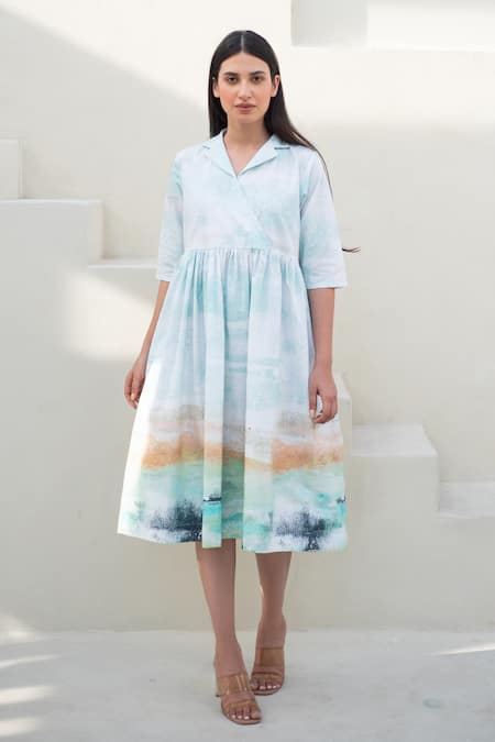 Merakus Moss Meadow Print Dress 