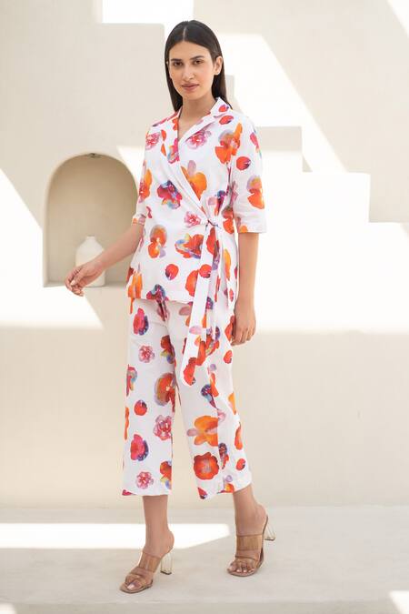 Shop_Merakus_Multi Color Cotton Collared Melrose Print Pant Set _Online_at_Aza_Fashions