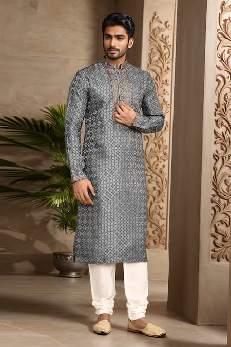Arihant Rai Sinha Botanical Woven Kurta Set 