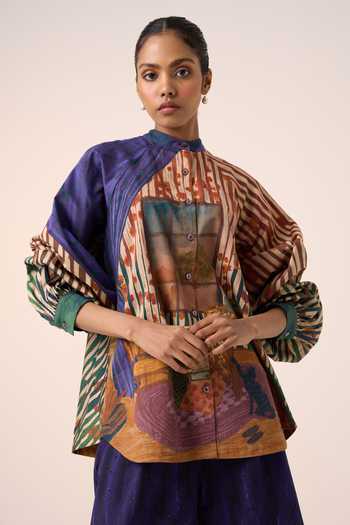 Cord Multicolor Home Alone Print A-Line Shirt