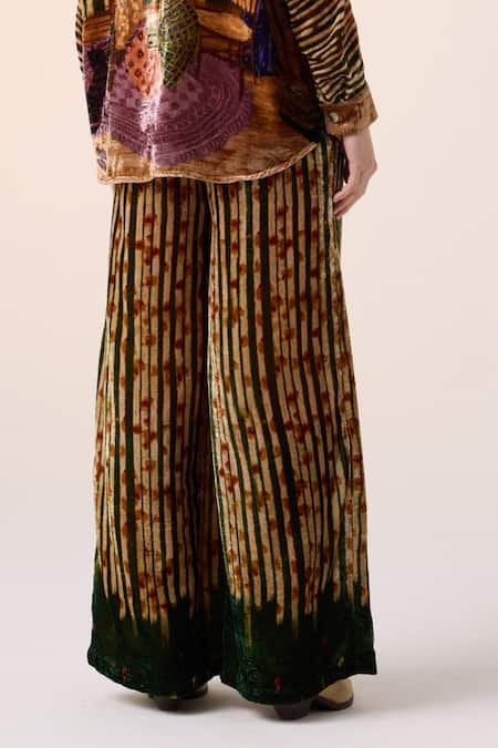 Cord_Multi Color Velvet Home Alone Print Pant _Online_at_Aza_Fashions