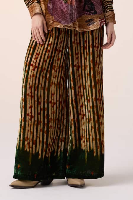 Cord_Multi Color Velvet Collared Multicolor Lounge Home Alone Print Set _at_Aza_Fashions