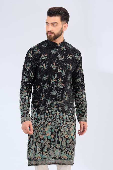 Kasbah Floral Thread Embroidered Kurta 