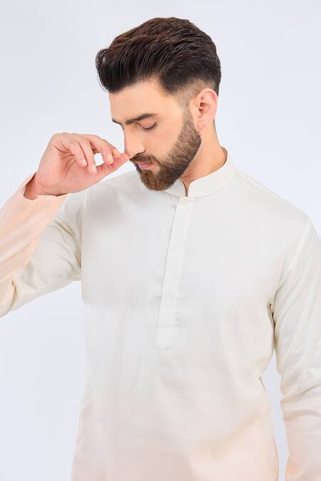 Buy_Kasbah_Peach Polyester Ombre Straight Kurta _Online_at_Aza_Fashions