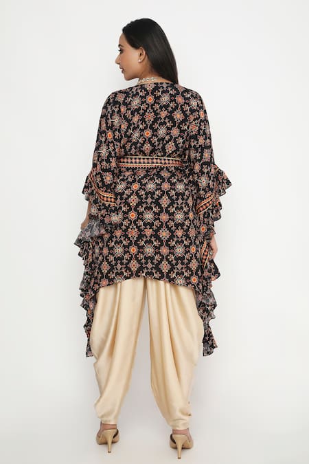 Neha Mehra Mosaic Blossom Ruffled Kaftan Set 