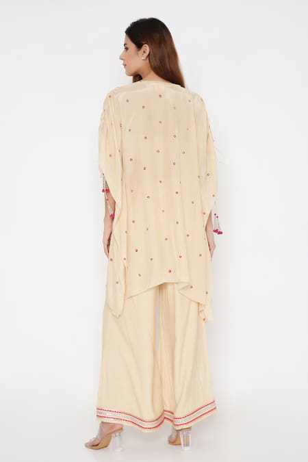 Neha Mehra Butti Embroidered Kaftan & Palazzo Set 