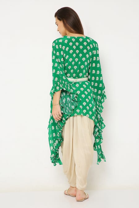 Neha Mehra Floral Butti Print Kaftan & Dhoti Pant Set 