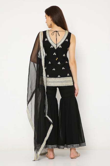 Neha Mehra Geometric Butti Hand Embroidered Sharara Set 