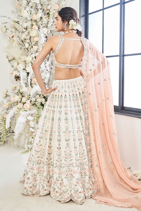 Disha Muchhala Ivory Embroidered Bridal Lehenga Set 