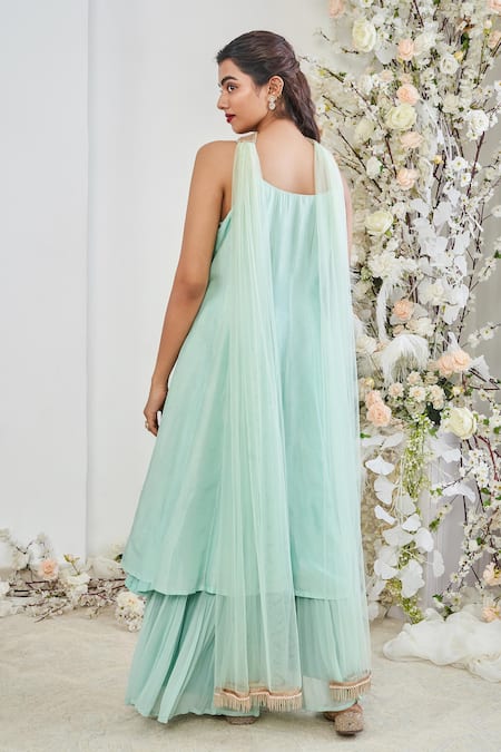 Disha Muchhala Gardenia Embroidered Anarkali & Sharara Set 