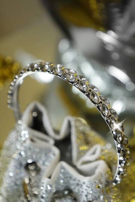 Be Chic_Gold Crystals Embellished Ombre Potli _Online_at_Aza_Fashions