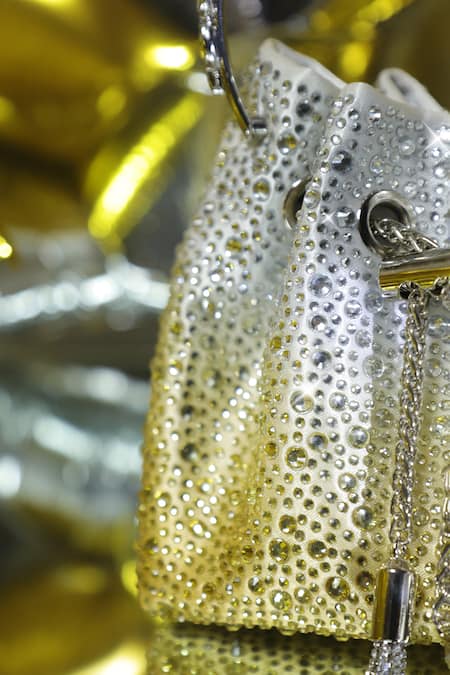 Buy_Be Chic_Gold Crystals Embellished Ombre Potli _Online_at_Aza_Fashions