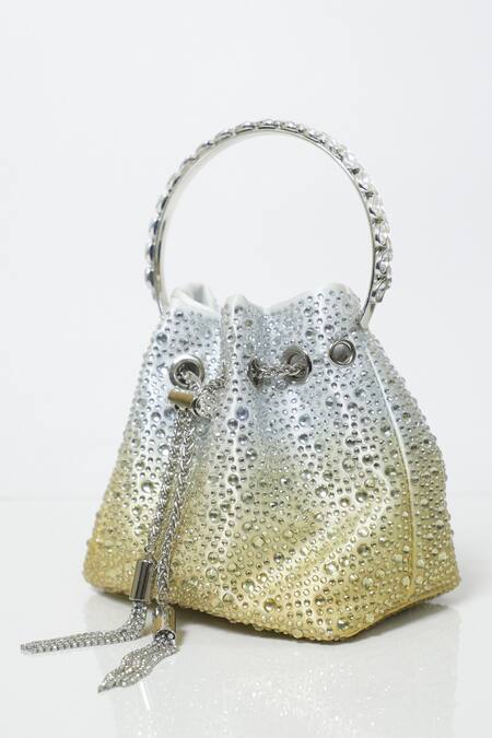 Buy_Be Chic_Gold Crystals Embellished Ombre Potli 