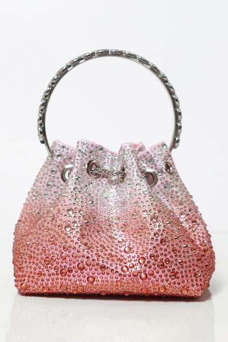 Be Chic Crystal Embellished Pink Ombre Potli 