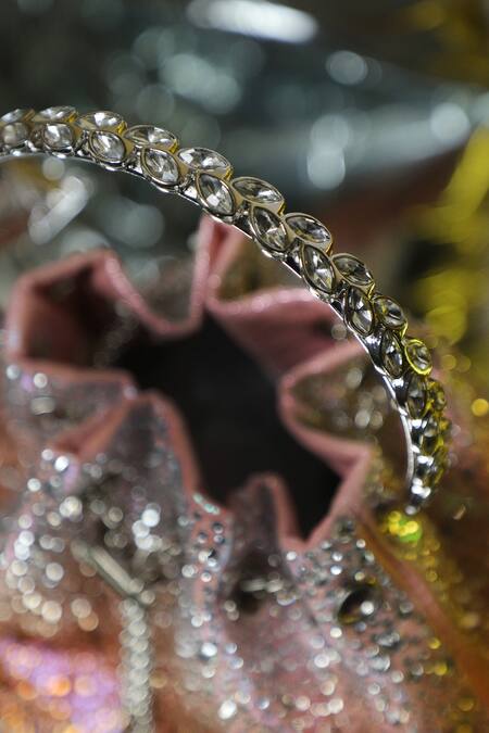 Shop_Be Chic_Pink Crystals Embellished Ombre Potli _Online_at_Aza_Fashions