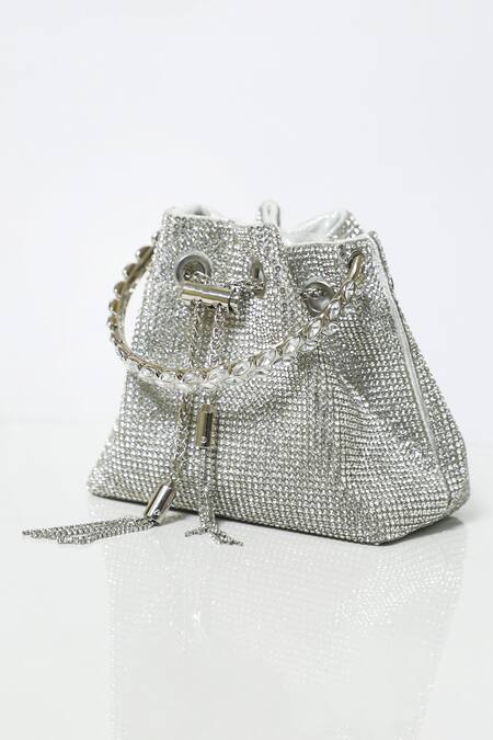 Shop_Be Chic_Silver Crystals Embellished Potli 
