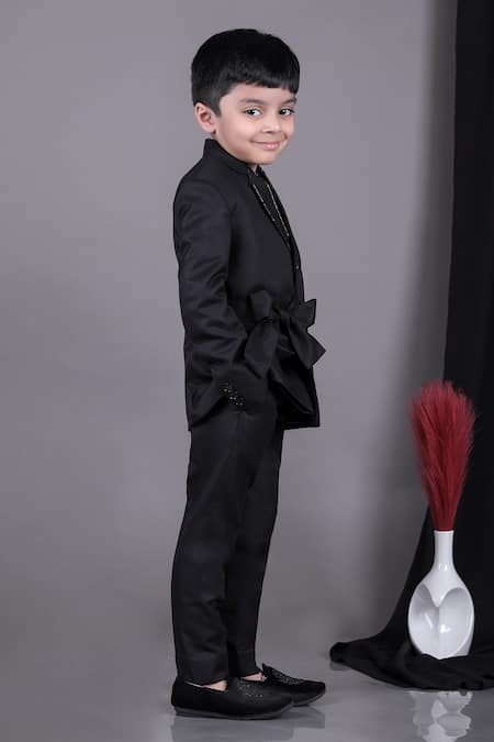 Little Brats Black Viscose Cut Work Lion Embroidered Blazer Pant Set Online at Aza Fashions Little Brats_Black Viscose Cut Work Lion Embroidered Blazer Pant Set _Online_at_Aza_Fashions