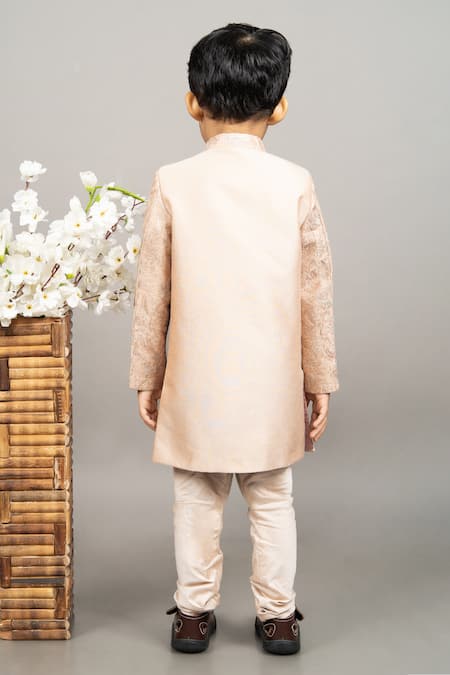 Little Brats Floral Thread Work Sherwani Set 