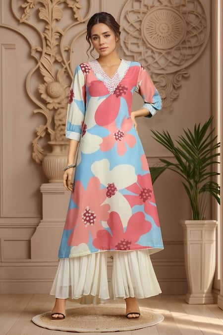 Samyukta Singhania Printed Kurta & Palazzo Set 