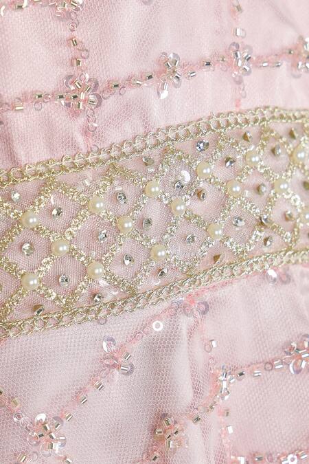 Buy_Rang By Les Petits_Pink Organza Sequins Jaal Kurta Sharara Set_Online_at_Aza_Fashions