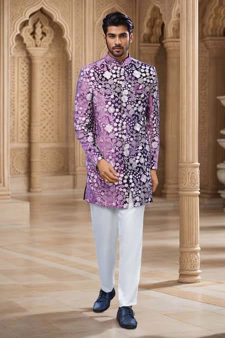 Arihant Rai Sinha Floral Thread Embroidered Sherwani & Pant 