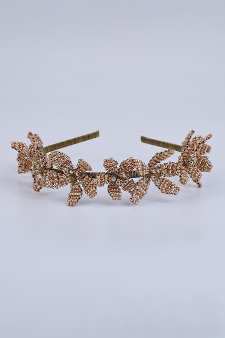 Choko Beaded Leaf Design Hairband 