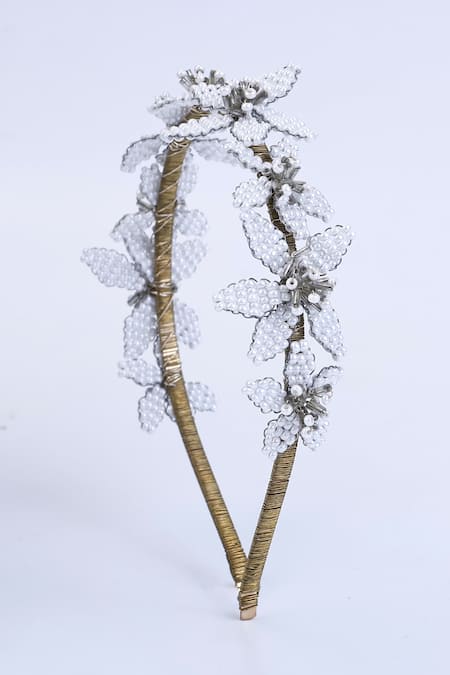 Choko Frosted Leaf Beaded Hairband 