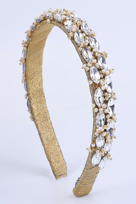 Choko Two Row Crystal Embellished Hairband 