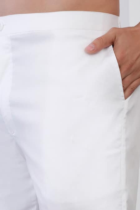 Aham-Vayam_Blue Cotton Sequins, Embroidery Teal Checkered Kurta Set _Online_at_Aza_Fashions