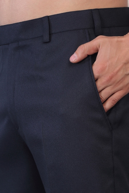 Aham-Vayam_Blue Cotton Cutdana Embroidered Bandhgala Set _Online_at_Aza_Fashions