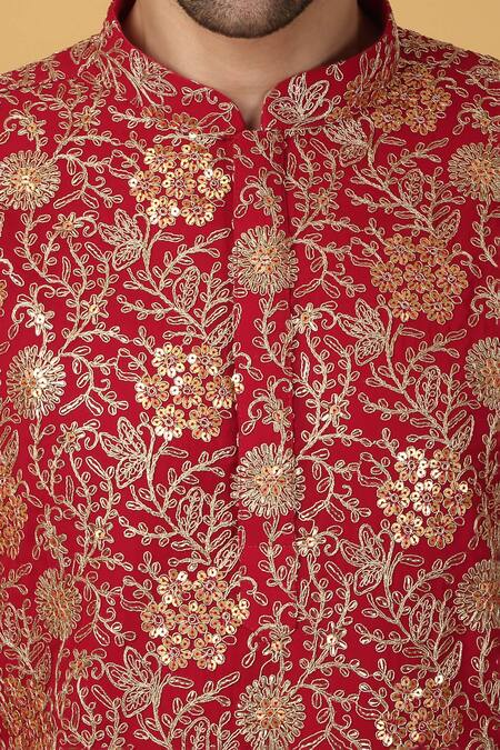 Shop Aham-Vayam Pink Cotton Embroidery Designer Bloom Kurta Set Online at Aza Fashions Shop_Aham-Vayam_Pink Cotton Embroidery Designer Bloom Kurta Set_Online_at_Aza_Fashions