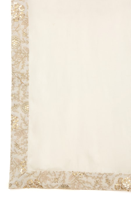 Aham-Vayam Ivory Cotton Embroidery Bahaar Kurta Pant Set Online at Aza Fashions Aham-Vayam_Ivory Cotton Embroidery Bahaar Kurta Pant Set _Online_at_Aza_Fashions