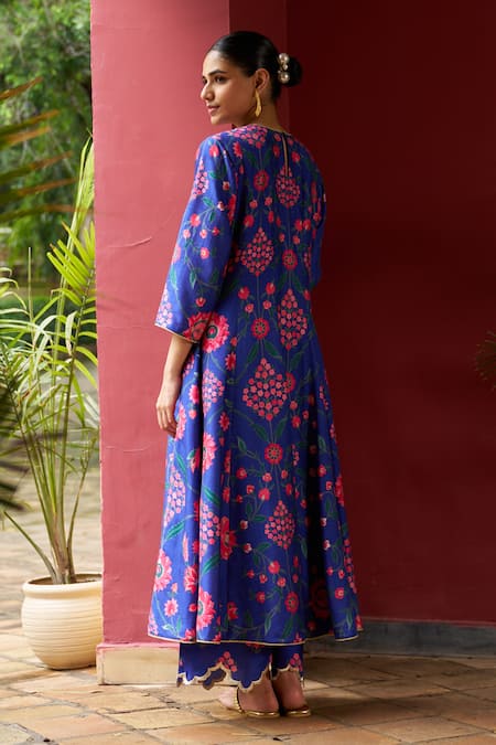 Archana Shah Floral Zardozi Anarkali & Pant Set 