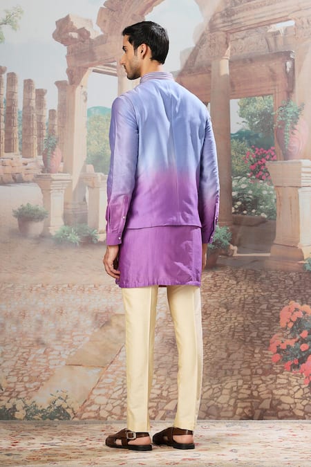 Asuka Ombre Embroidered Bundi Kurta Set 