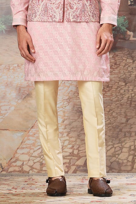Buy Asuka Pink Silk Cut Work, Embroidery Raw Bundi Kurta Set Online at Aza Fashions Buy_Asuka_Pink Silk Cut Work, Embroidery Raw Bundi Kurta Set _Online_at_Aza_Fashions
