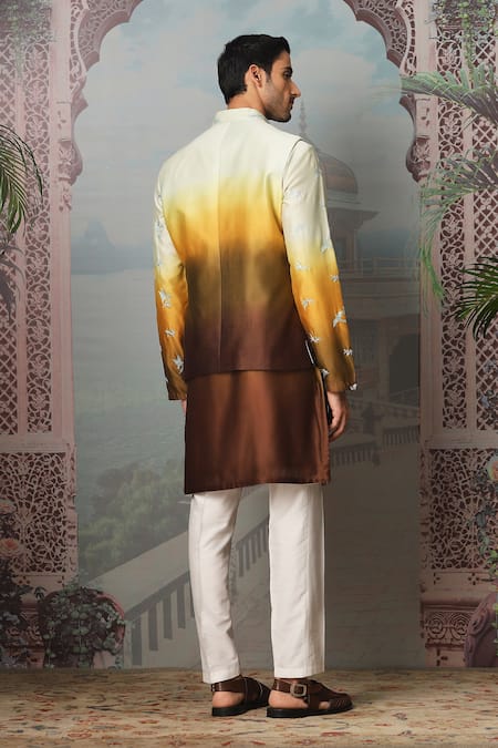 Asuka Floral Embroidered Bundi Kurta Set 